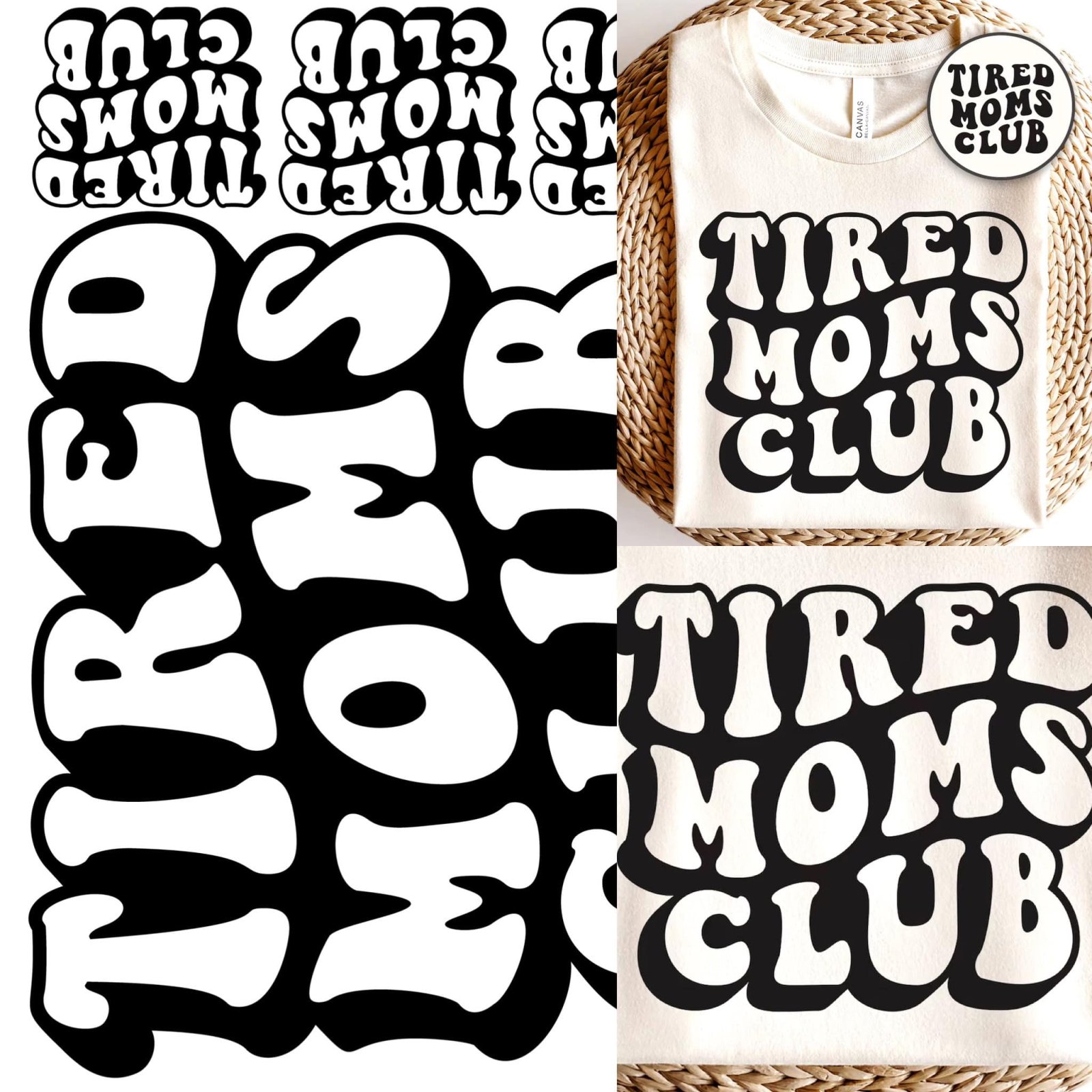 N105/106 NAŽEHLOVAČKA NA OBLEČENÍ / NAŽEHLOVACÍ OBRÁZKY: Klub unavených matek, Tired moms club - Obrázek 2
