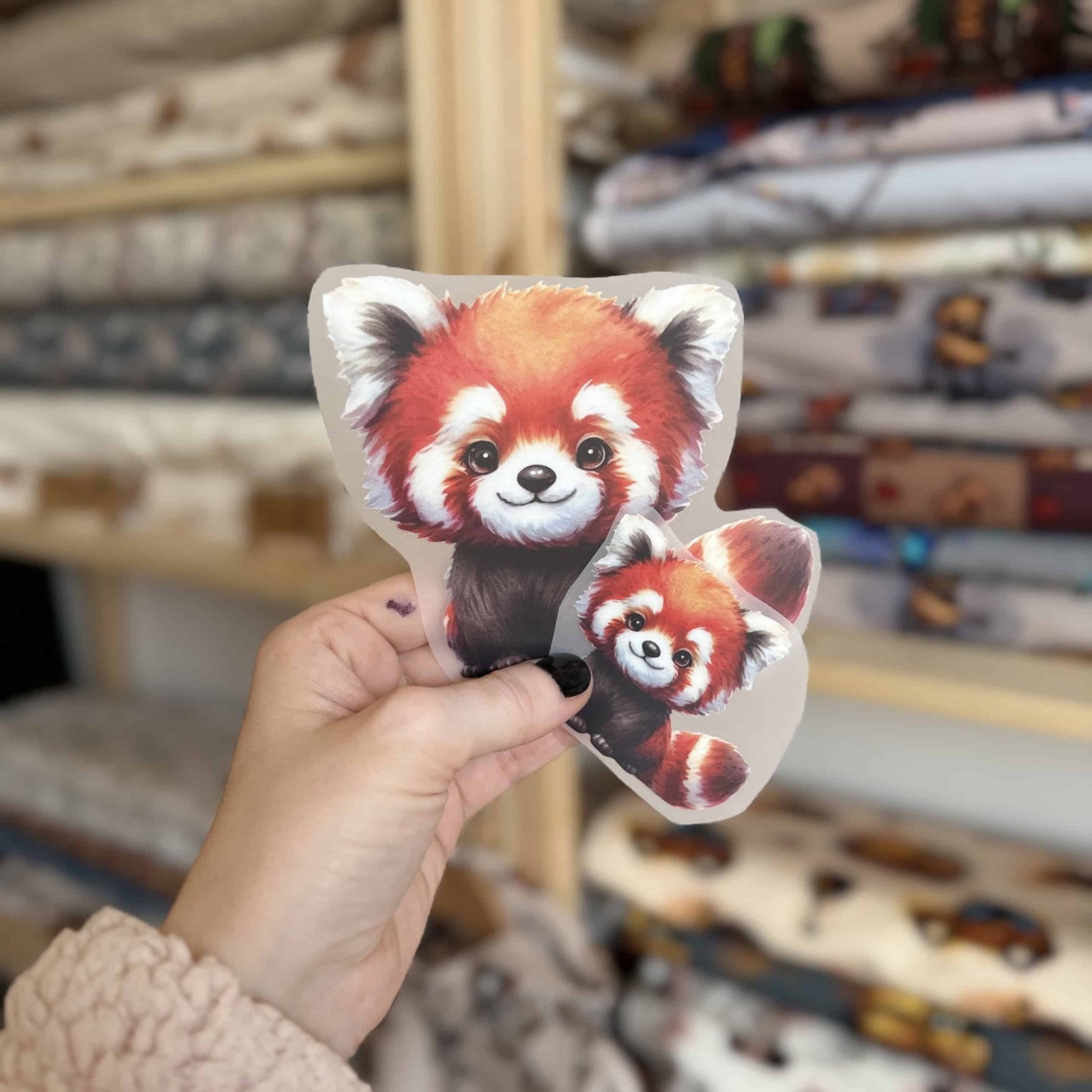N166 NAŽEHLOVAČKA NA OBLEČENÍ / NAŽEHLOVACÍ OBRÁZKY: Panda červená